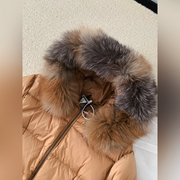 Moncler Boedic Belted Puffer Coat-Brown - Picture 5 of 16